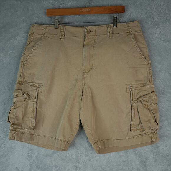 Old Navy Cargo Shorts Mens 38x10.5 Basswood Brown Lived In Straight Flex - Picture 1 of 10